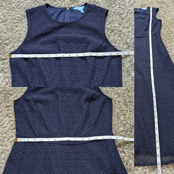 Draper James blue crochet hearts sleeveless midi dress 6 - Picture 9 of 9